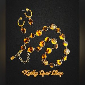 Vintage Rl Ralph Lauren™️ ✨🐢🤎🌟🐚 Tortoise Shell Style 🟤 Bezel Beads Set ✨🤎